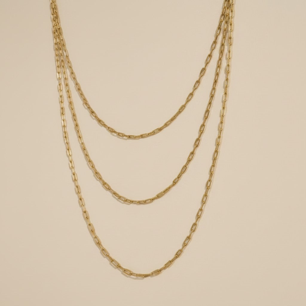 18k Gold Filled Mini Paperclip Chain Necklace | Delicate Everyday Style