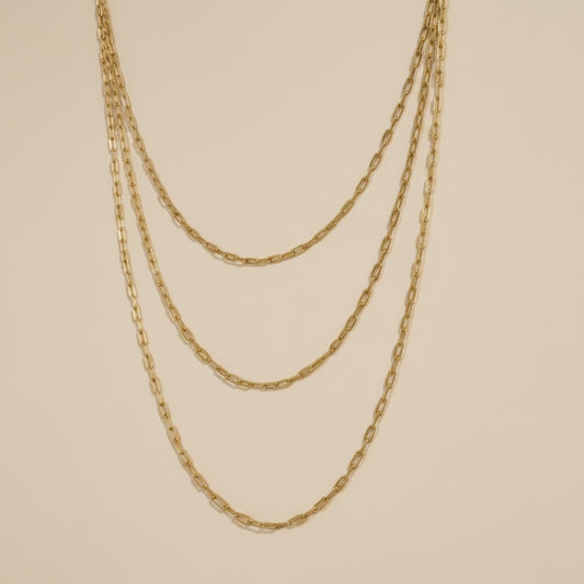 18k Gold Filled Mini Paperclip Chain Necklace | Delicate Everyday Style