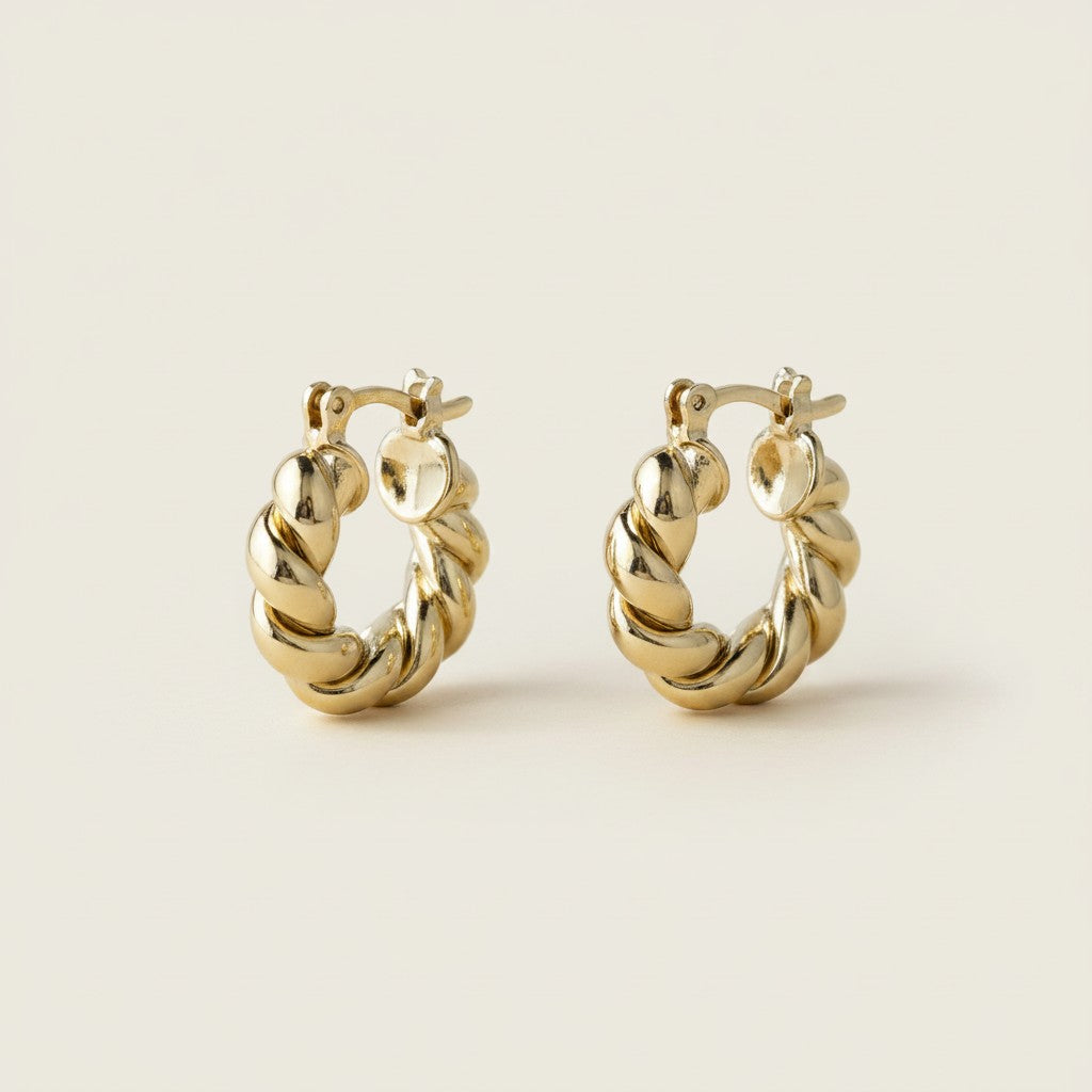 18k Gold Filled Croissant Hoop Earrings | Sophisticated & Exclusive