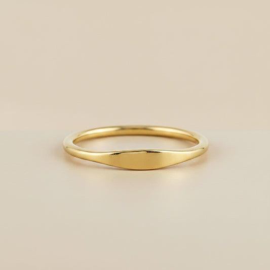 18k Gold Filled Slim Flat Top Band Ring