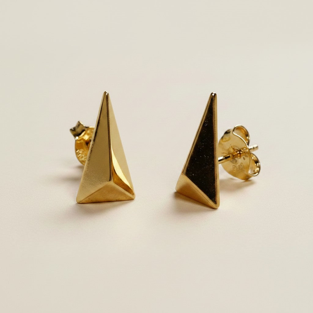 ✨ 18k Gold Filled Elongated Triangle Stud Earrings — The Sharpest Silhouette. The Most Architectural Stud.