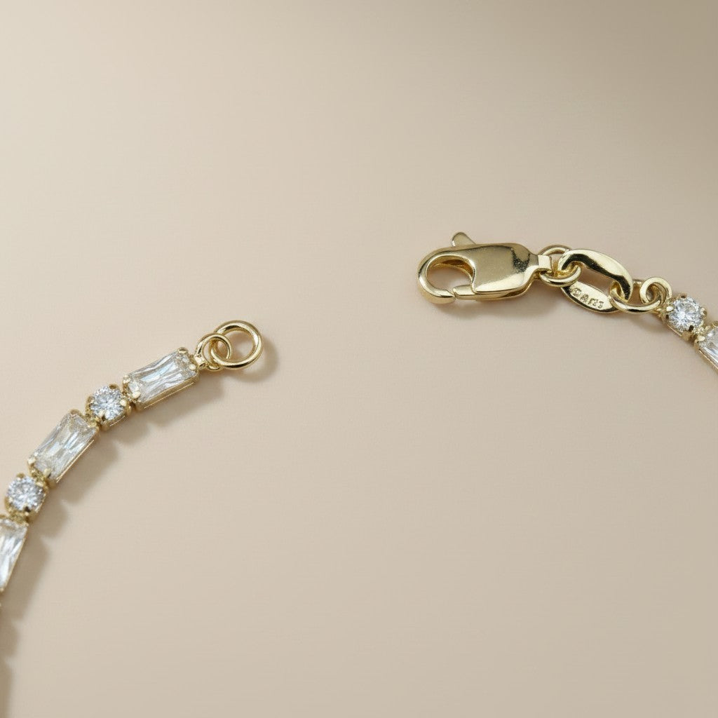 ✨ 18k Gold Filled Mixed Cut CZ Tennis Bracelet — The Classic That Does Something More