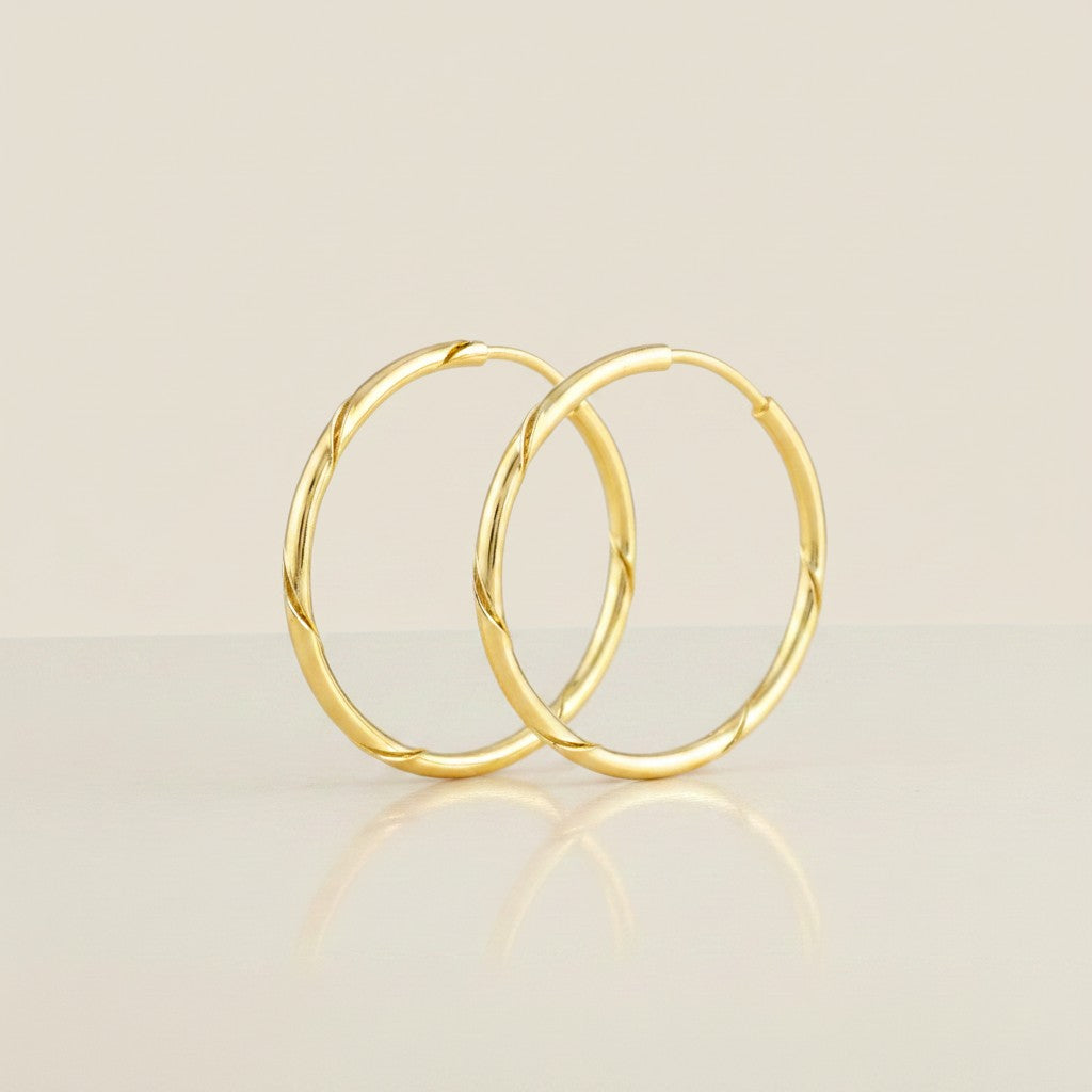 18k Gold Filled Continuous Twisted Tube Hoop Earrings | Endless Style