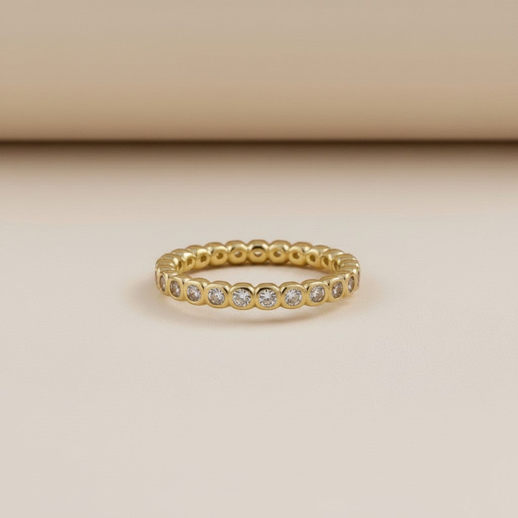 💍 18k Gold Filled CZ Eternity Band — Endless Sparkle, Timeless Meaning