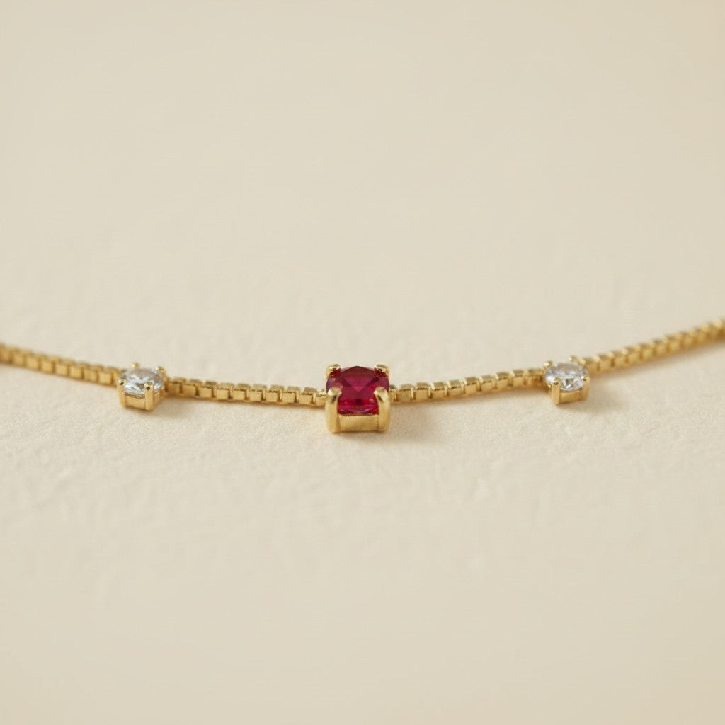 🌈 18k Gold Filled Multicolor CZ Box Chain Anklet — Color Set Into Every Link. The Most Joyful Ankle.