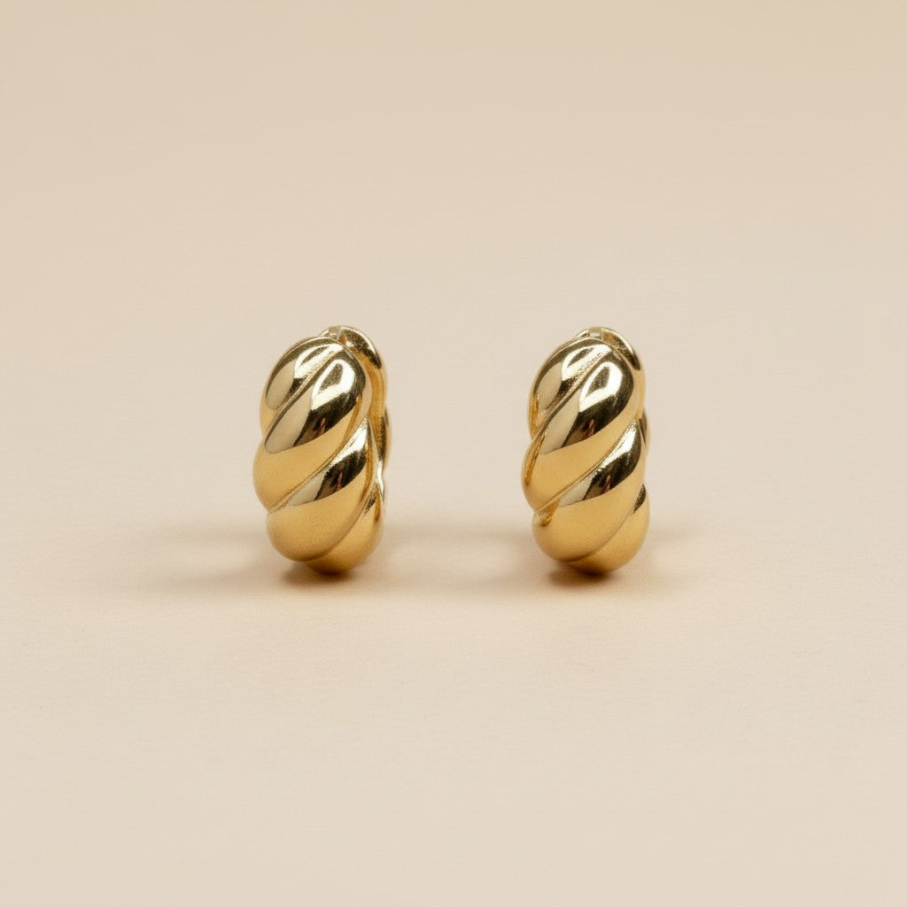 Croissant Clicker Hoop Earrings - Chunky Statement Hoops for Women