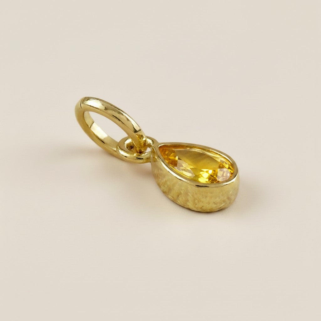 18k Gold Filled Birthstone Bezel Drop Charm | Personalized Sparkle