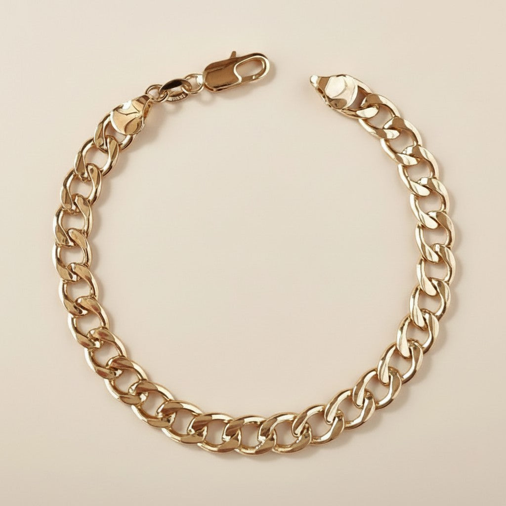 18k Gold Filled Cuban Chain Bracelet — 7.25mm of Bold. Three Sizes. Zero Apologies.