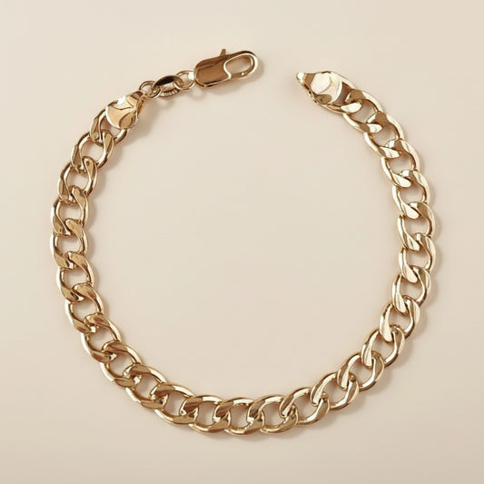 18k Gold Filled Cuban Chain Bracelet — 7.25mm of Bold. Three Sizes. Zero Apologies.