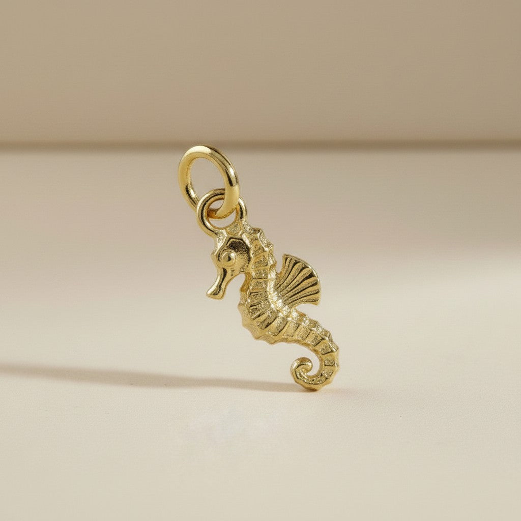 🌊 18k Gold Filled Seahorse Charm — Small Wonder, Big Personality