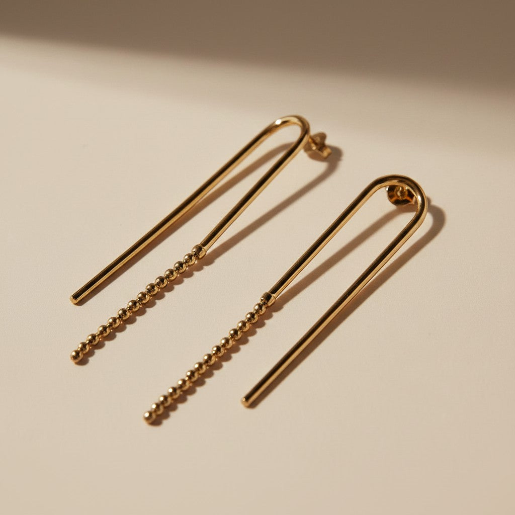 18k Gold Filled Beaded Drop Earrings | Effortless Everyday Elegance