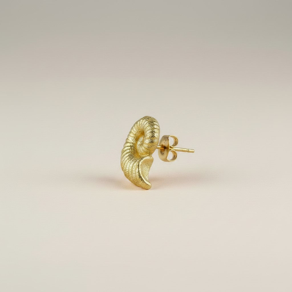 18k Gold Filled Nautilus Stud Earrings — Nature's Most Perfect Geometry, On Your Ear