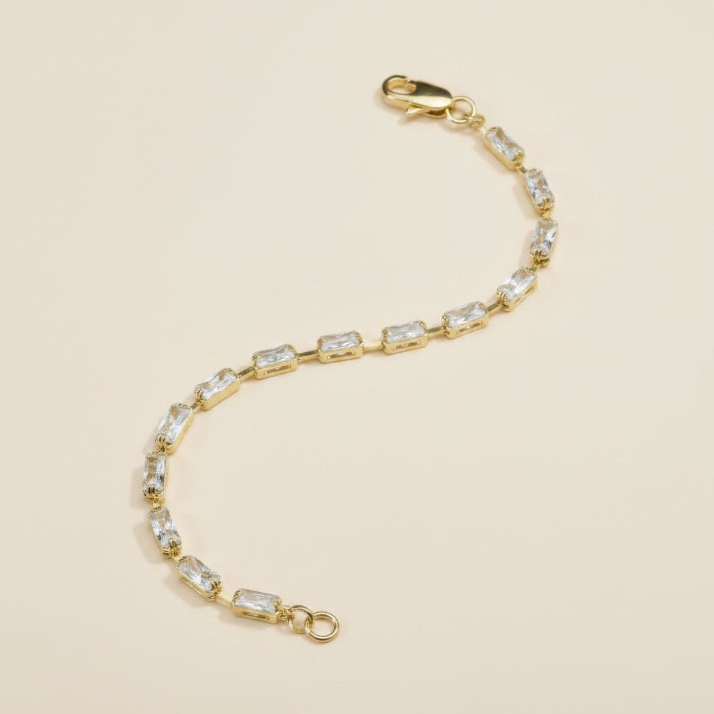 18k Gold Filled Baguette CZ Tennis Bracelet | Not Your Ordinary Tennis Bracelet
