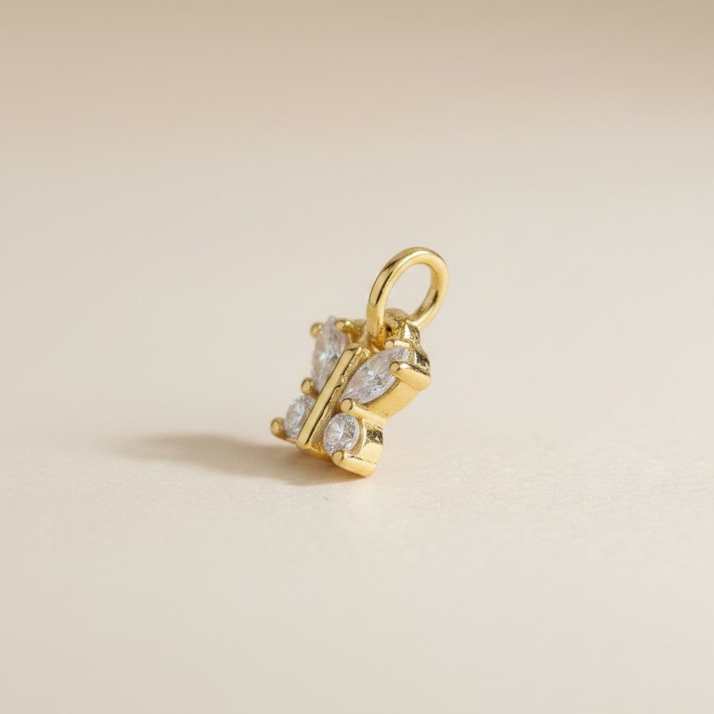 18k Gold Filled CZ Butterfly Charm — Transformation. Renewal. Worn in Gold.