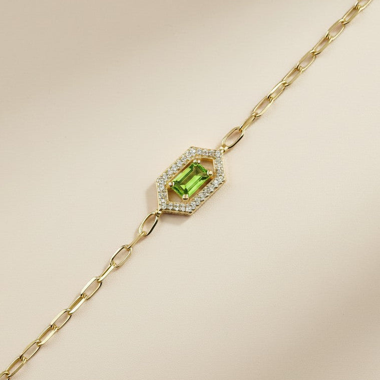 💎 18k Gold Vermeil Birthstone Baguette Bracelet — Your Month. Your Color. Your Stone.