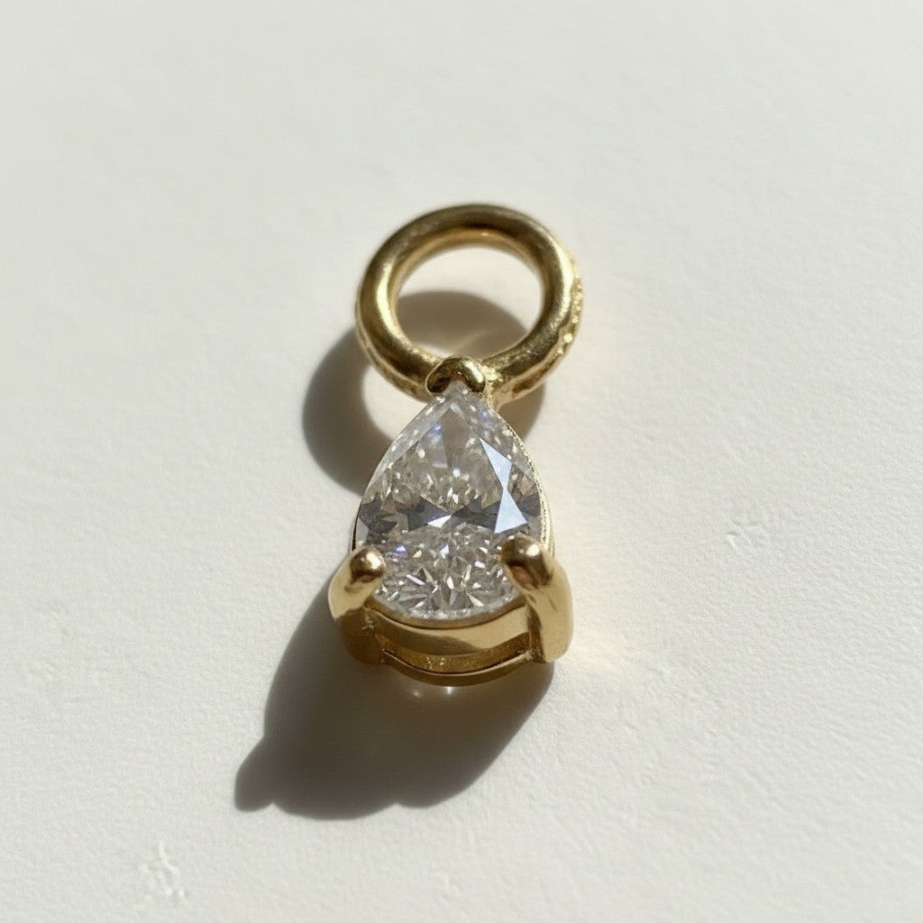 18k Gold Filled Mini Drop Earring Charm | Subtle Sophistication for Your Hoop