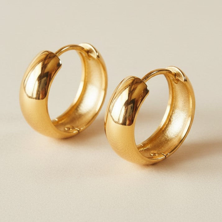 ✨ 18k Gold Filled Chunky Clicker Hoop Earrings — 22mm. 6mm Wide. One Satisfying Click.