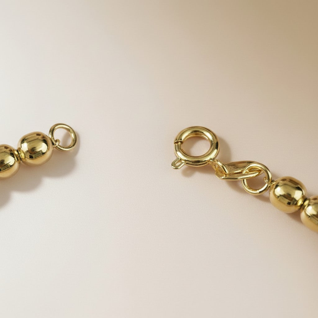 Beaded Bracelet - 3.5mm Gold Ball Bracelet for Women