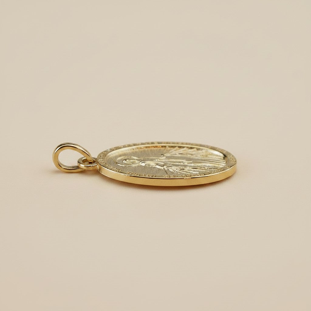 18k Gold Filled Double-Sided Lady of Grace Medal Pendant | Faith Meets Fashion