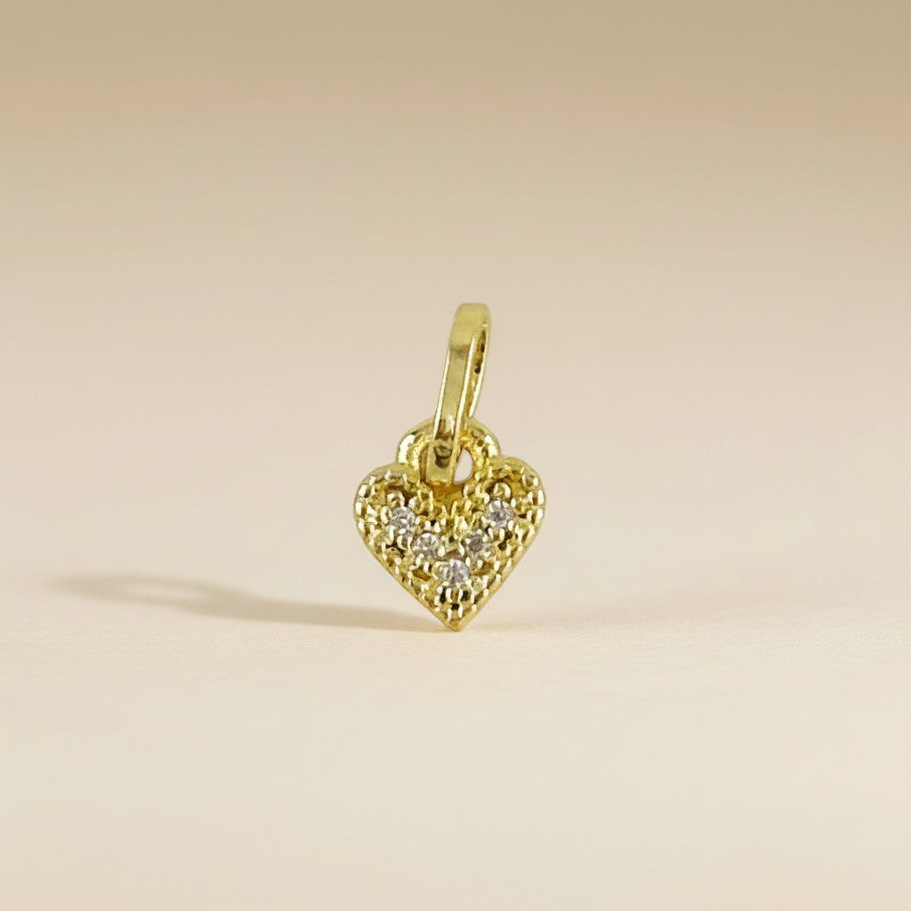 💛 18k Gold Filled CZ Mini Heart Charm — The Smallest Love Story in the Collection