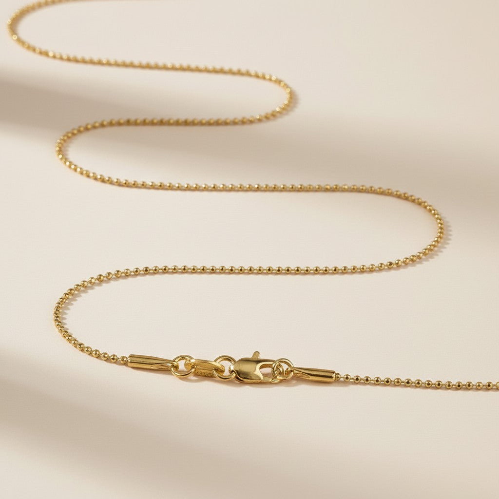 Chain Necklace for Women - Diamond Cut 1mm Thin Chain