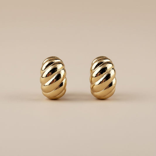 18k Gold Filled Croissant Stud Earrings