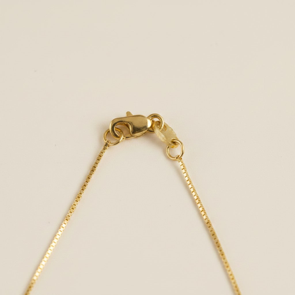 18k Gold Filled 0.5mm Diamond Cut Box Chain Necklace | Delicate Everyday Shine