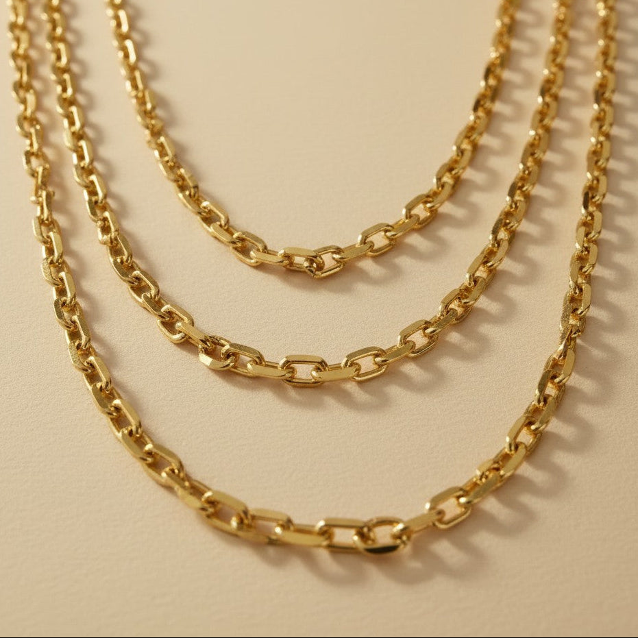 18k Gold Filled 7mm Link Necklace | Chunky Fashion Statement