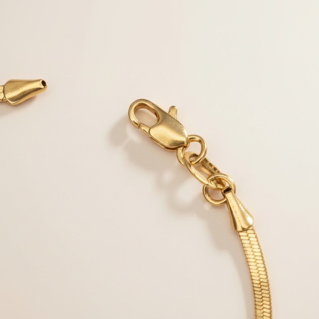 Chunky Herringbone Bracelet | Thick 2mm Chain Bracelet | Vintage Style Gold Bracelet | Luxury Layering Bracelet