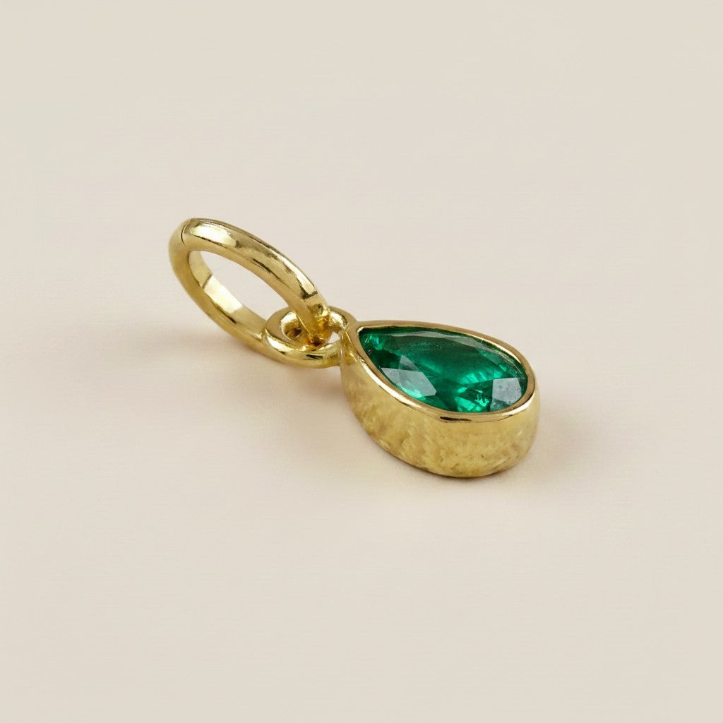 18k Gold Filled Birthstone Bezel Drop Charm | Personalized Sparkle