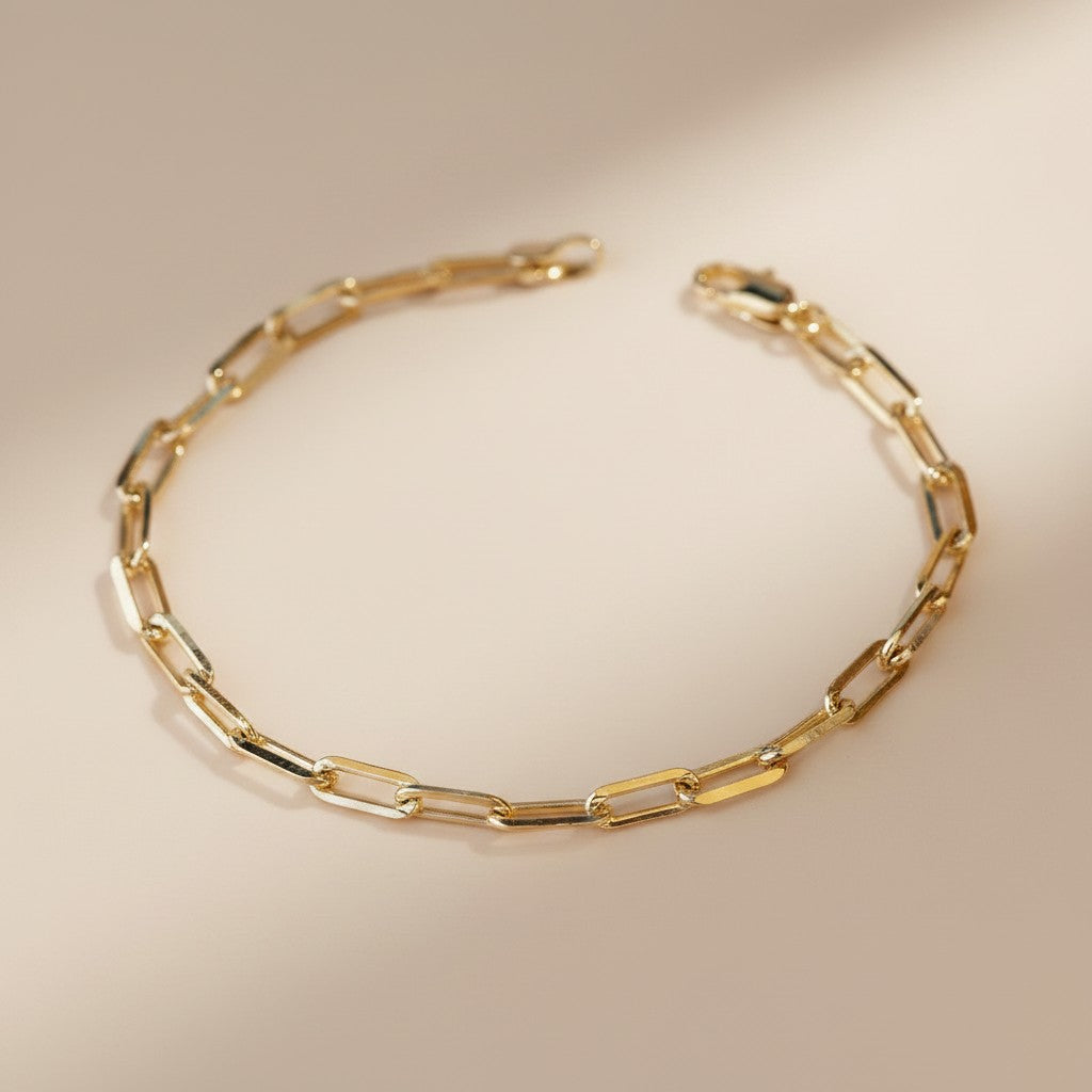 18k Gold Filled Diamond-Cut Paperclip Bracelet — The Chain You Know. A Shine You've Never Seen On It.