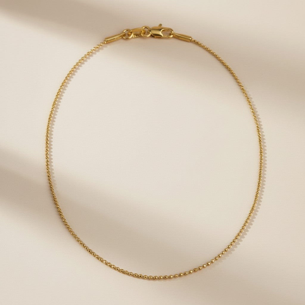 Chain Necklace for Women - Diamond Cut 1mm Thin Chain