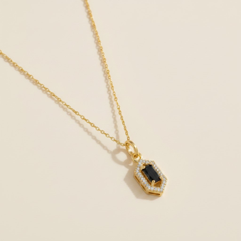 ✨ 18k Gold Filled Baguette CZ Pendant Necklace — One Stone. Two Personalities. The Neckline Transformed
