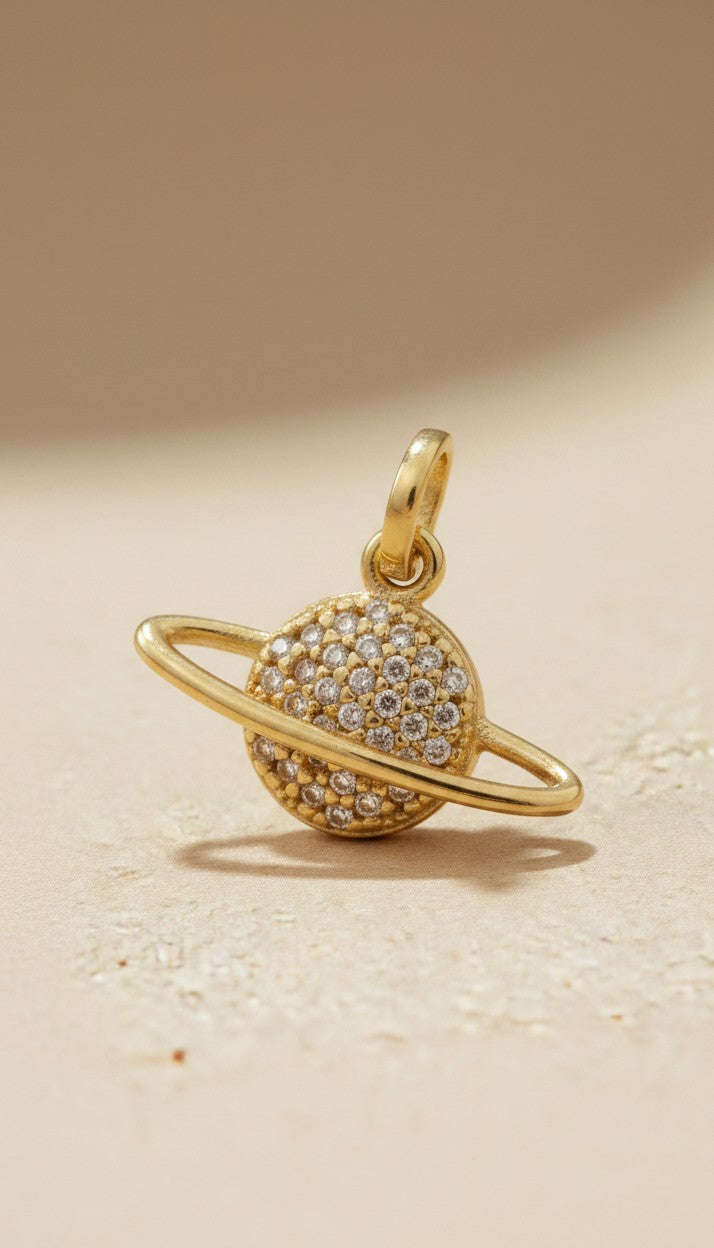 🪐 18k Gold Filled Saturn CZ Pendant — The Most Recognizable Planet. The Most Beautiful Pendant.