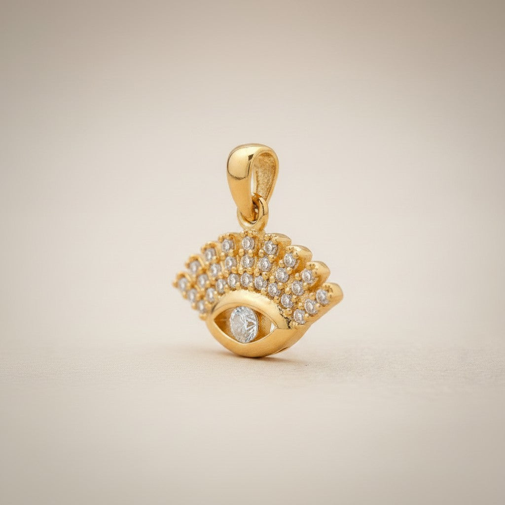 🧿 18k Gold Filled CZ Evil Eye Pendant — Protection, Detailed in Gold. Worn Close Always.