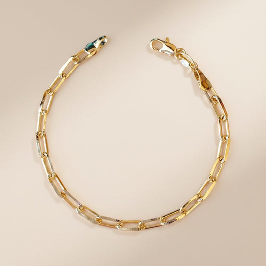 18k Gold Filled Diamond-Cut Paperclip Bracelet — The Chain You Know. A Shine You've Never Seen On It.