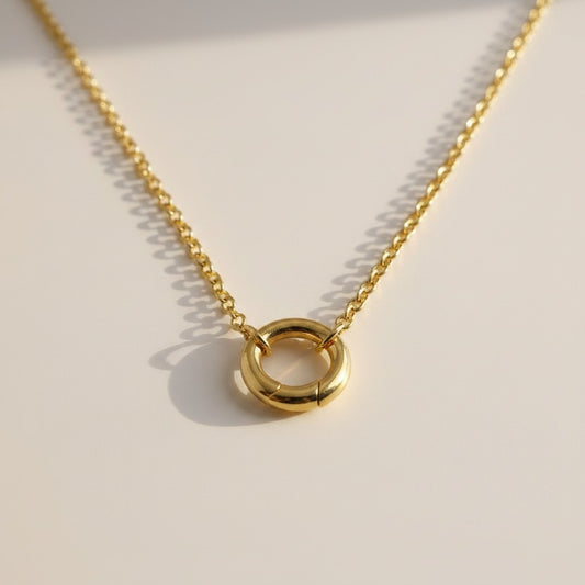 18k Gold Filled Rolo Chain Necklace with Carabiner Clasp | Layer & Personalize