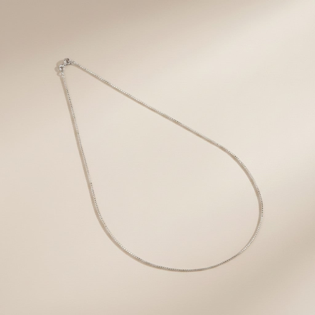 Sterling Silver Faceted Bead Chain Necklace — A Thousand Tiny Flashes of Light