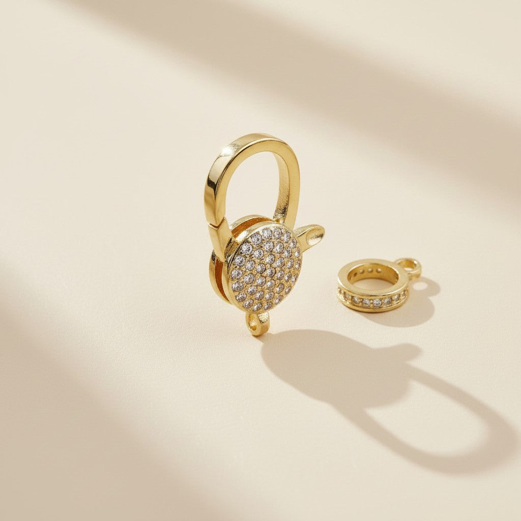 ✨ 18k Gold Filled CZ Lobster Clasp — The Functional Detail That Adds Its Own Sparkle