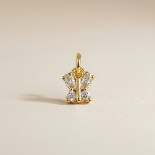 18k Gold Filled CZ Butterfly Charm — Transformation. Renewal. Worn in Gold.