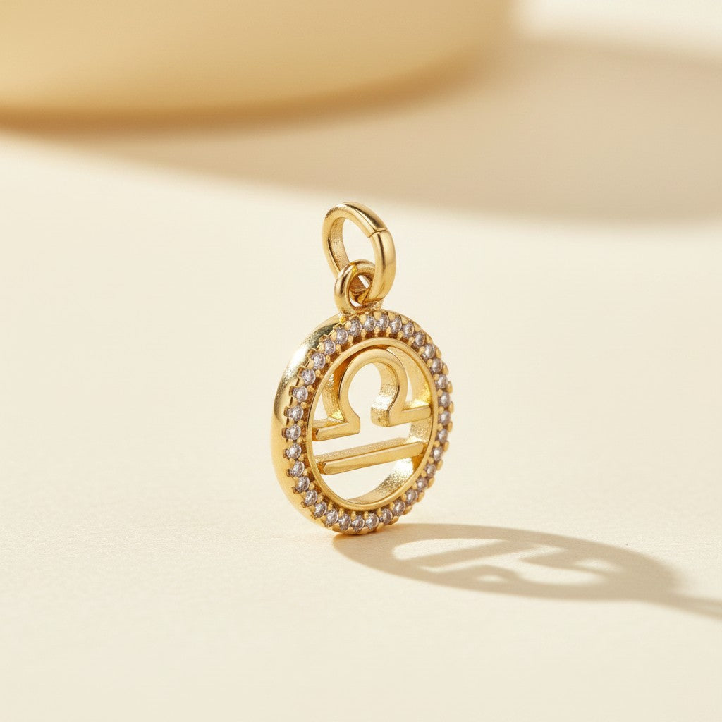 ♎ 18k Gold Filled Libra Zodiac Pendant — Balance, Beauty, and the Sign That Deserves Both in Gold.