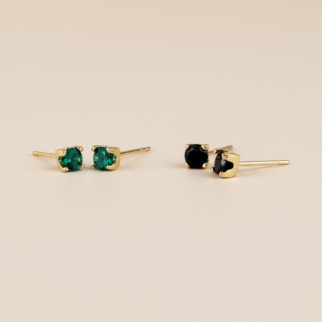 ✨ 18k Gold Filled Colored CZ Prong Stud Earrings — The Classic Setting. The Most Expressive Stone.