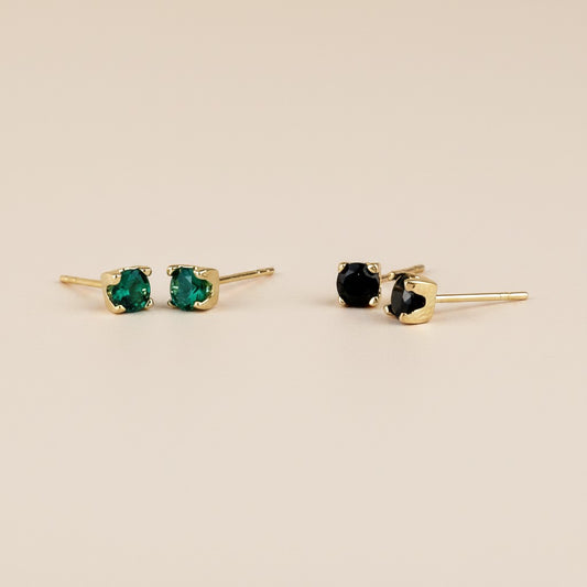 ✨ 18k Gold Filled Colored CZ Prong Stud Earrings — The Classic Setting. The Most Expressive Stone.