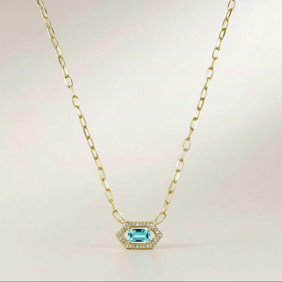 18k Gold Vermeil Birthstone Baguette Necklace — Wear Your Month. Every Single Day.