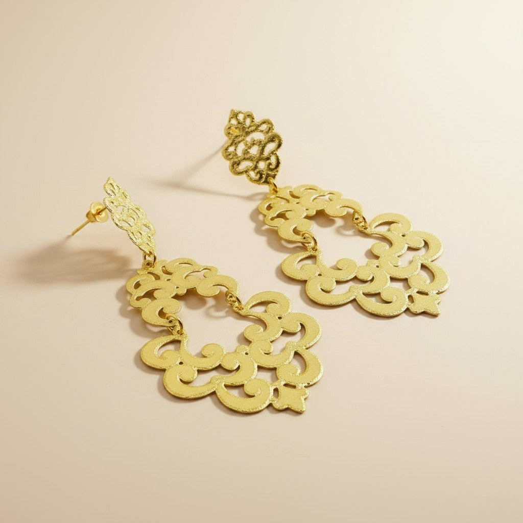 18k Gold Filled Strike Drop Earrings | Bold Geometric Statement