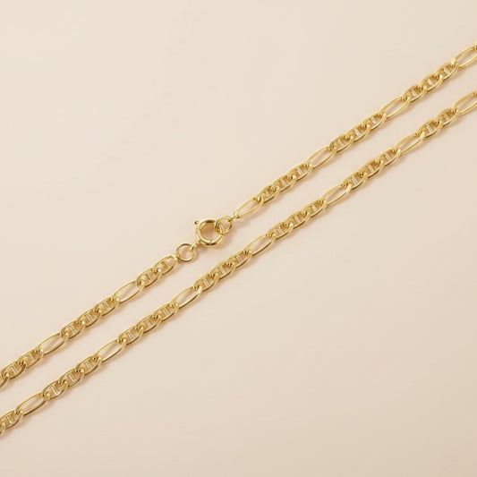 ✨ 18k Gold Filled Figarucci Chain Necklace — Two Classic Chains. One Unique Design. Three Lengths.