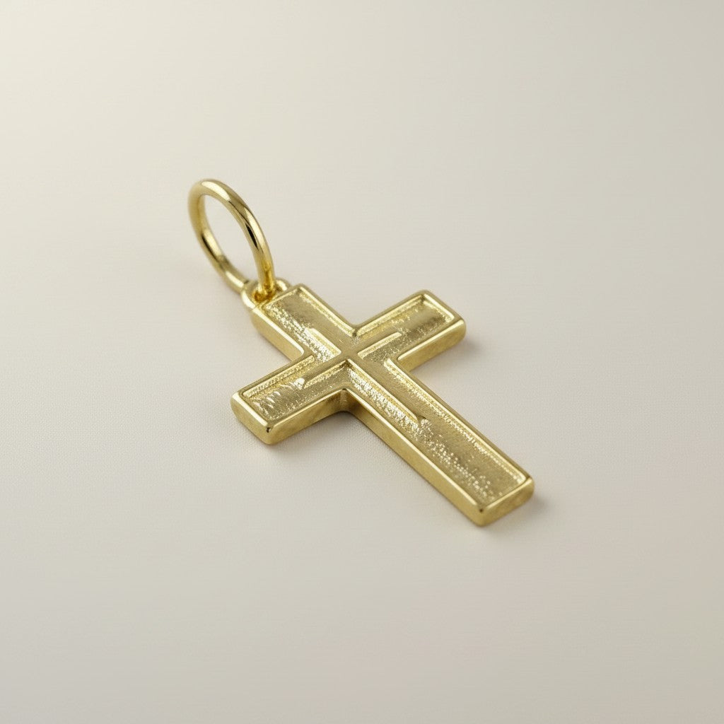 18k Gold Filled Latin Cross Charm — Faith in Gold. Carried Close. Always.