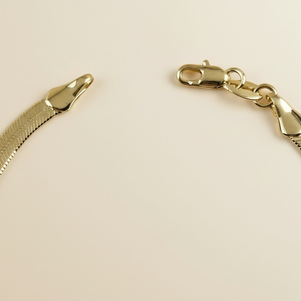 Herringbone Bracelet for Women - 4mm Thick Chain Jewelry