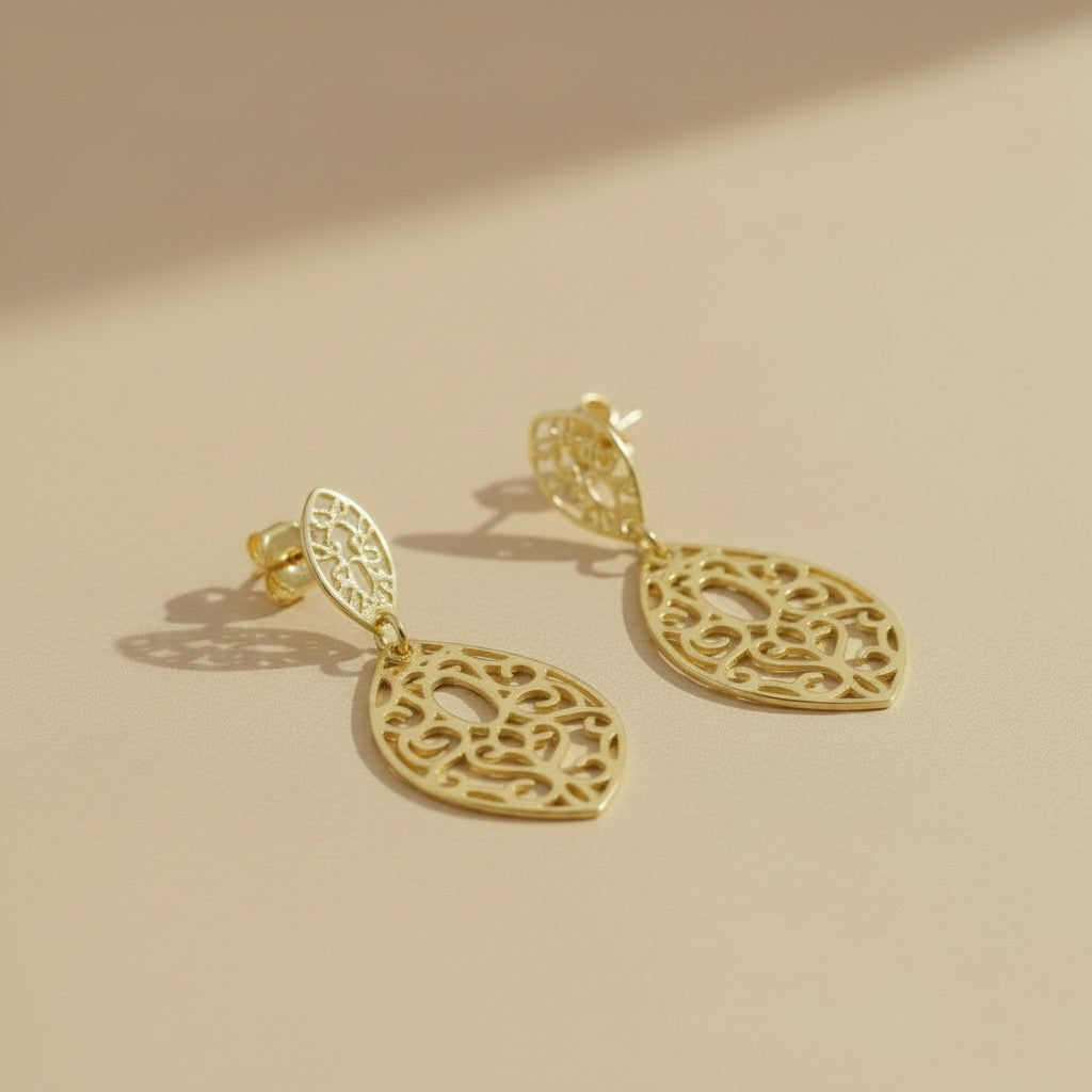 18k Gold Filled Spicy Floral Dangling Earrings