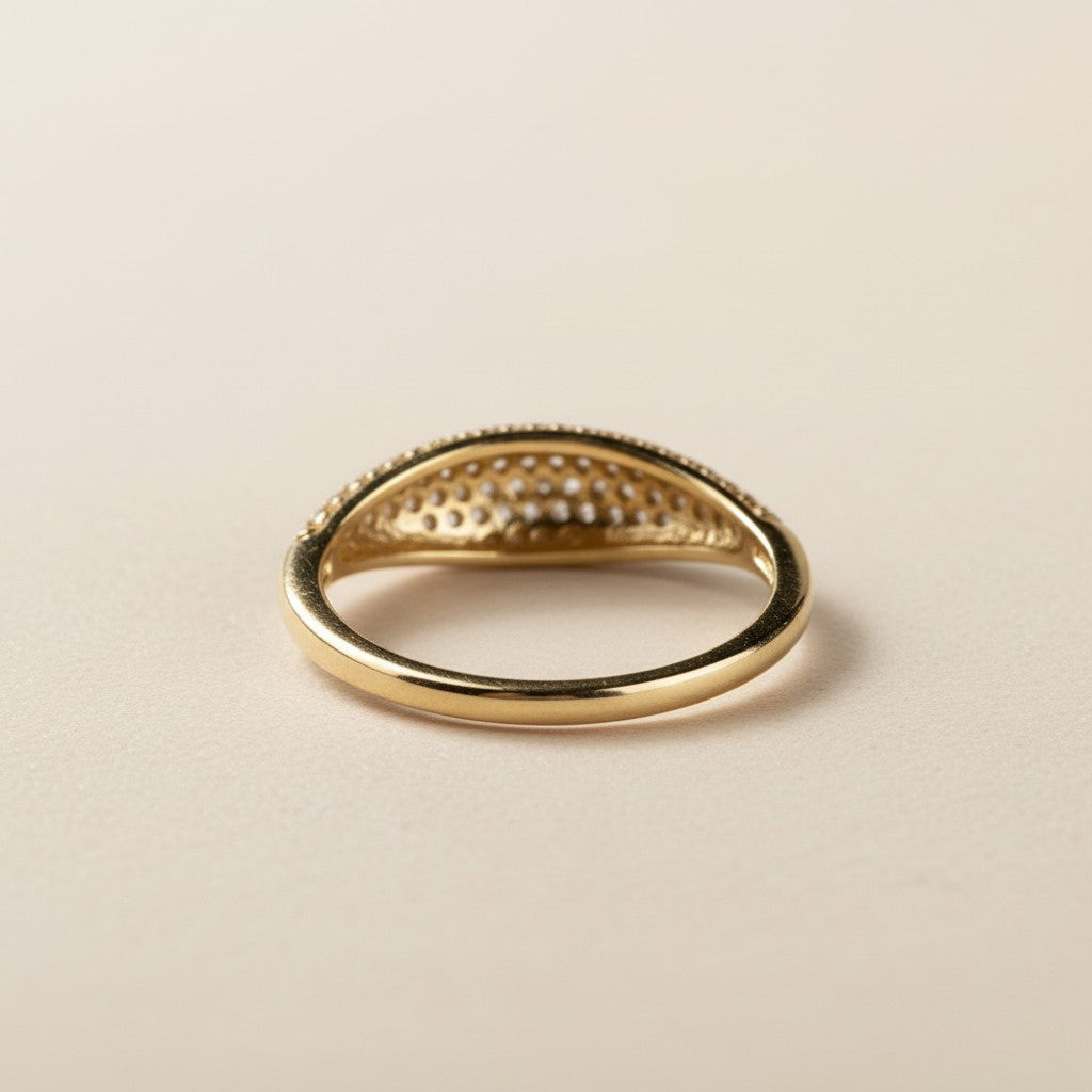 18k Gold Filled Mini CZ Dome Ring